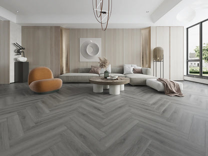 Alva - Herringbone - Millennium Grey Oak